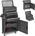 Rolling Tool Chest with Drawers & Lock, Portable Tool Storage Cabinet