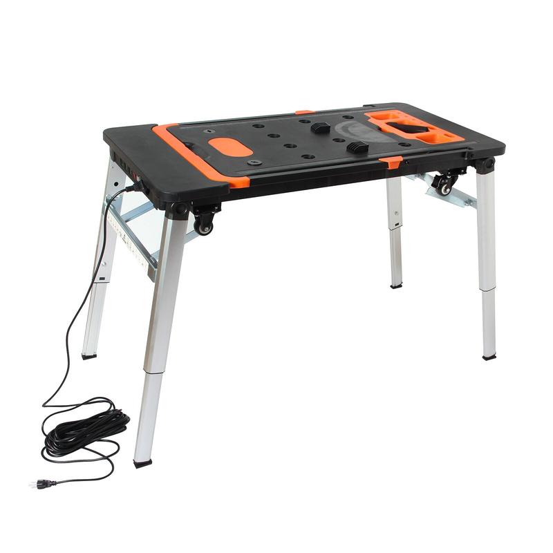 7-in-1 Folding Workbench with Wheels, Portable Multi-Function Work Table